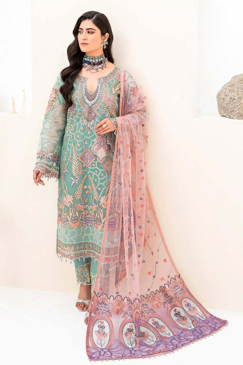 Ramsha | Minhal Organza Collection | M-807 - Rang-e-Khaas