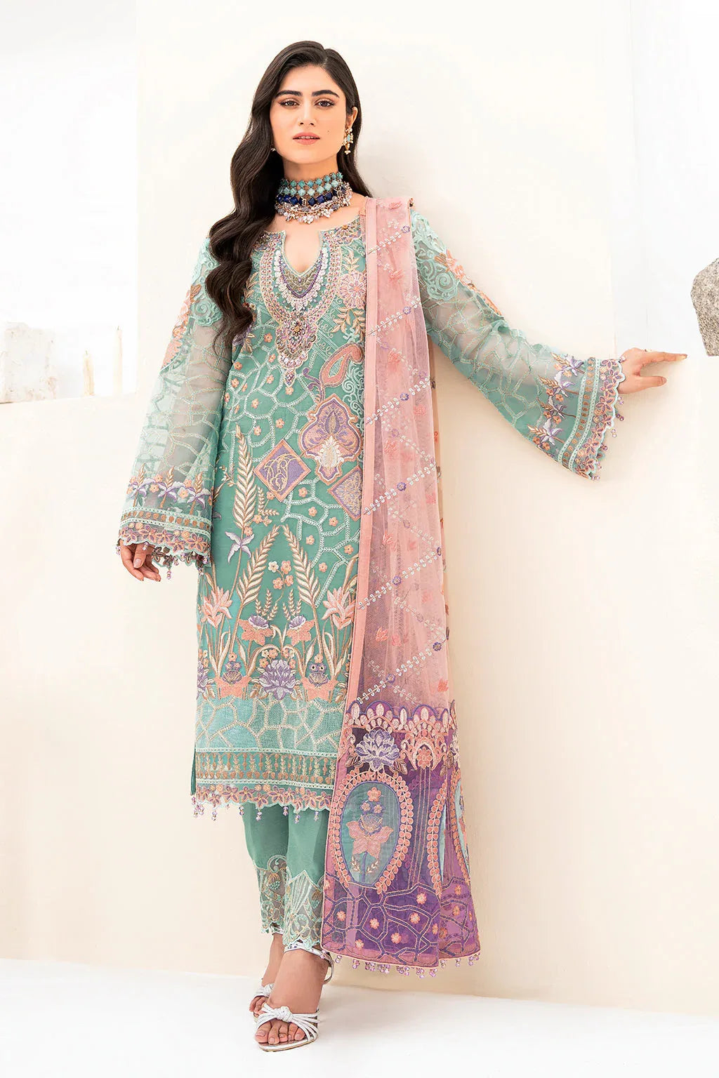 Ramsha | Minhal Organza Collection | M-807 - Rang-e-Khaas