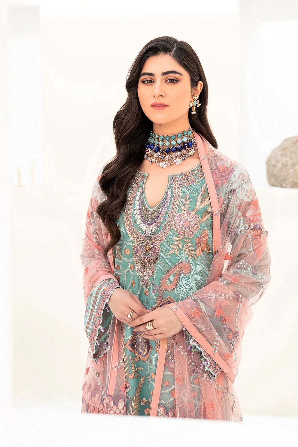Ramsha | Minhal Organza Collection | M-807 - Rang-e-Khaas