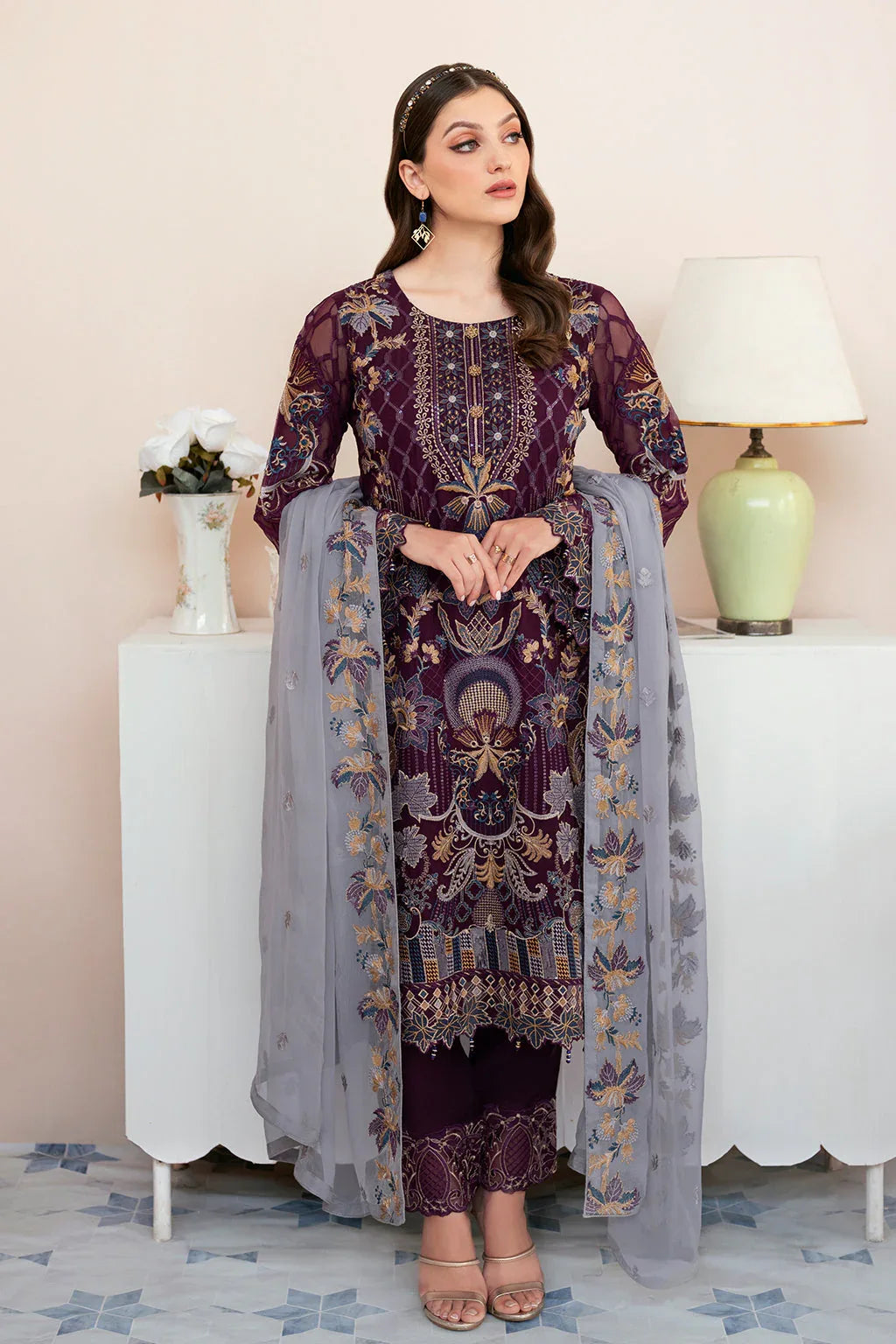 Ramsha | Rangoon Chiffon Collection 24 | D-904 - Rang-e-Khaas