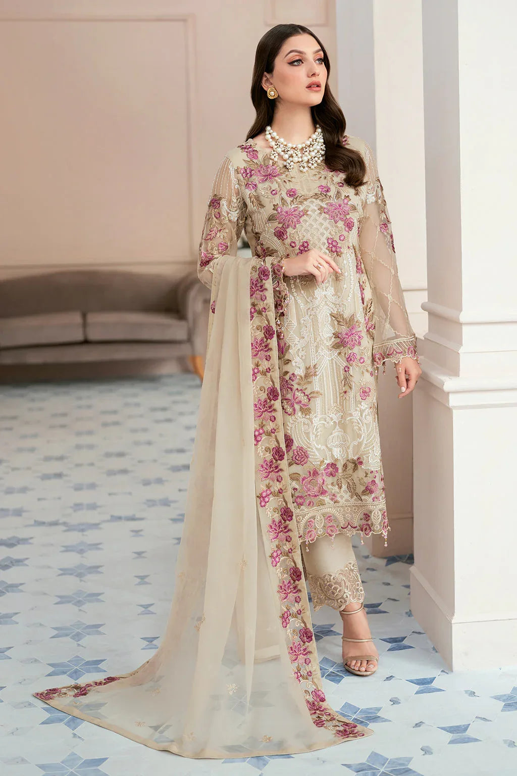 Ramsha | Rangoon Chiffon Collection 24 | D-909 - Rang-e-Khaas