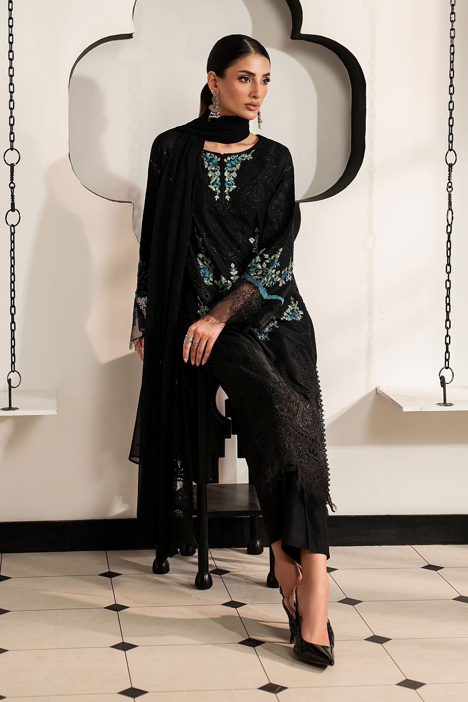 Maria B 3 Piece Embroidered Lawn Suit