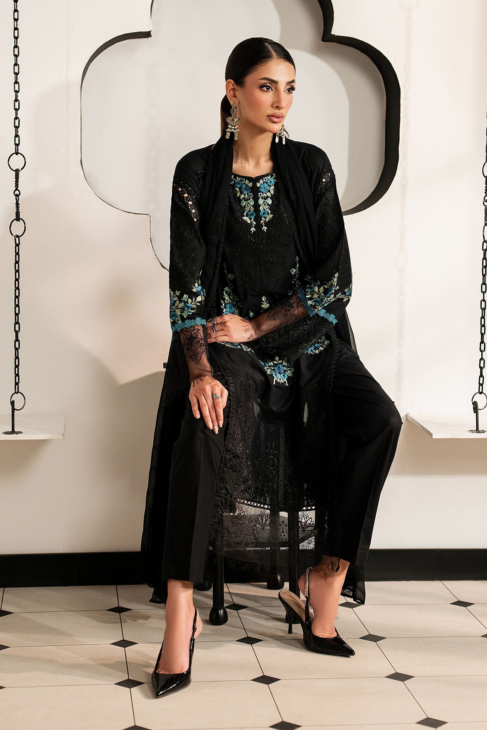 Maria B 3 Piece Embroidered Lawn Suit