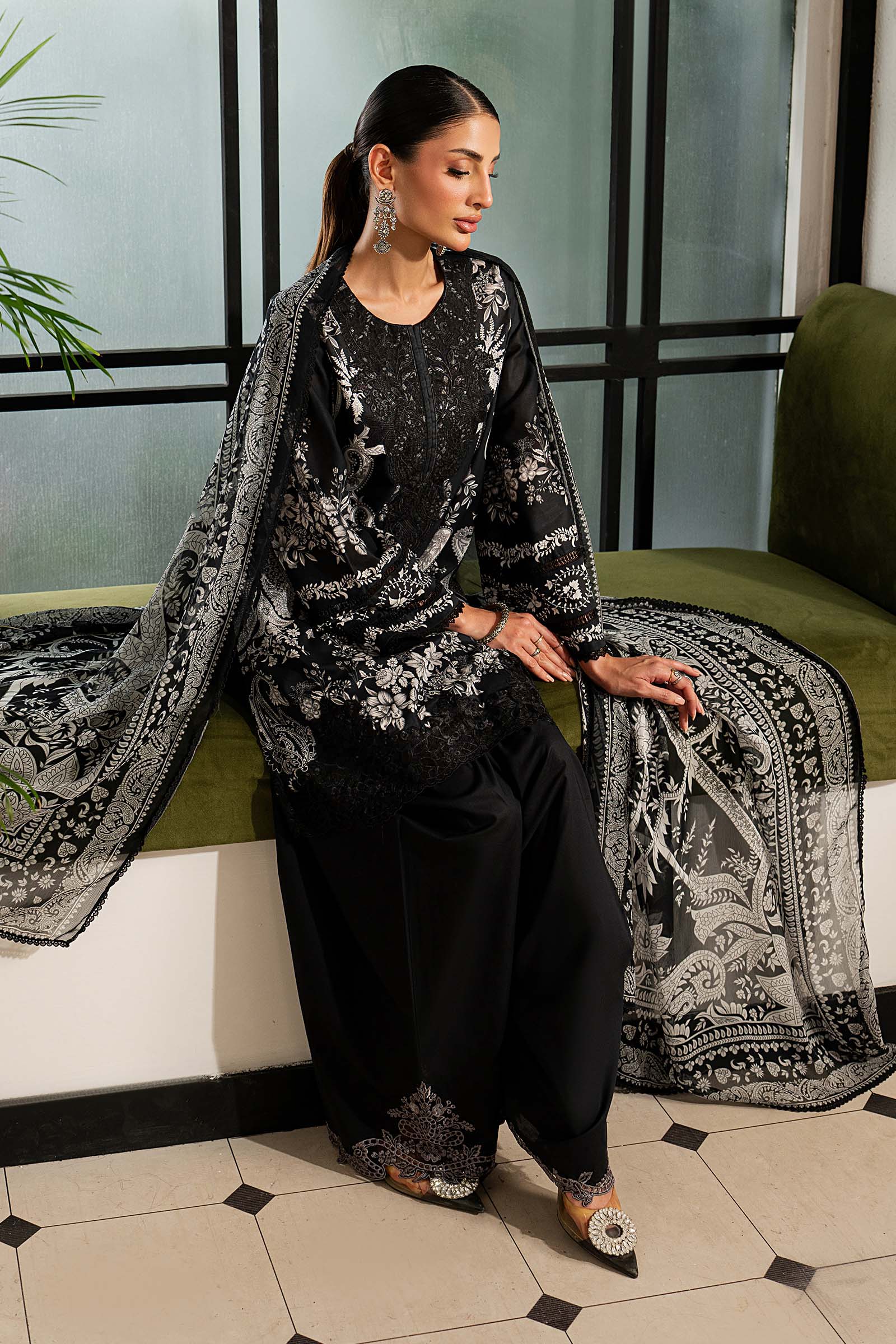 Maria B 3 Piece Embroidered Lawn Suit