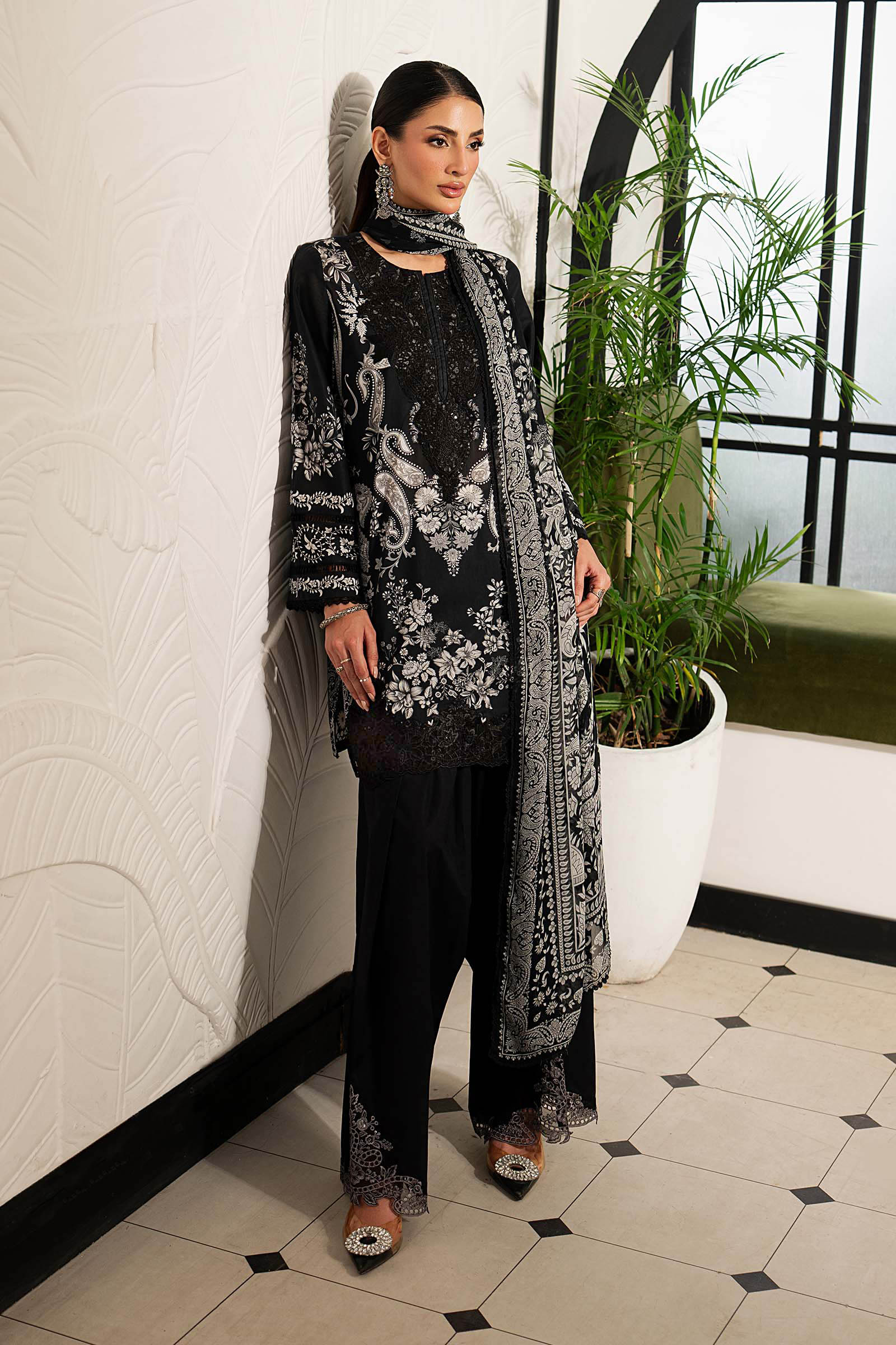 Maria B 3 Piece Embroidered Lawn Suit