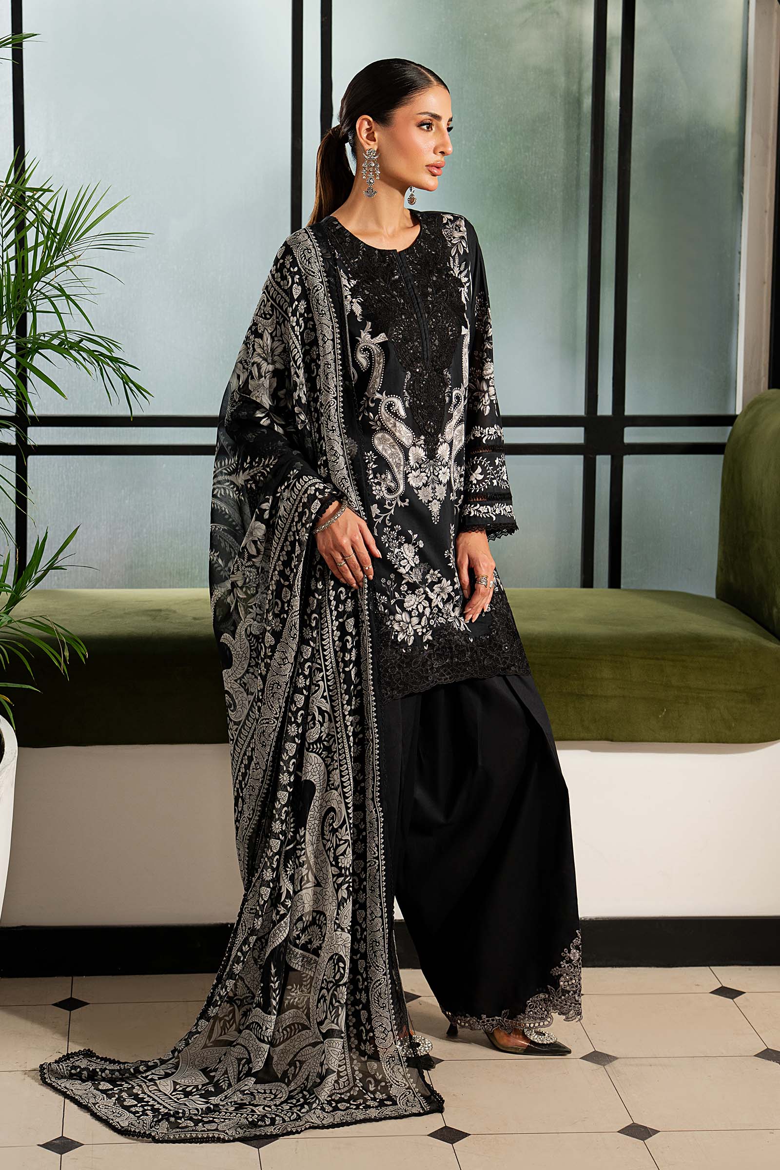 Maria B 3 Piece Embroidered Lawn Suit