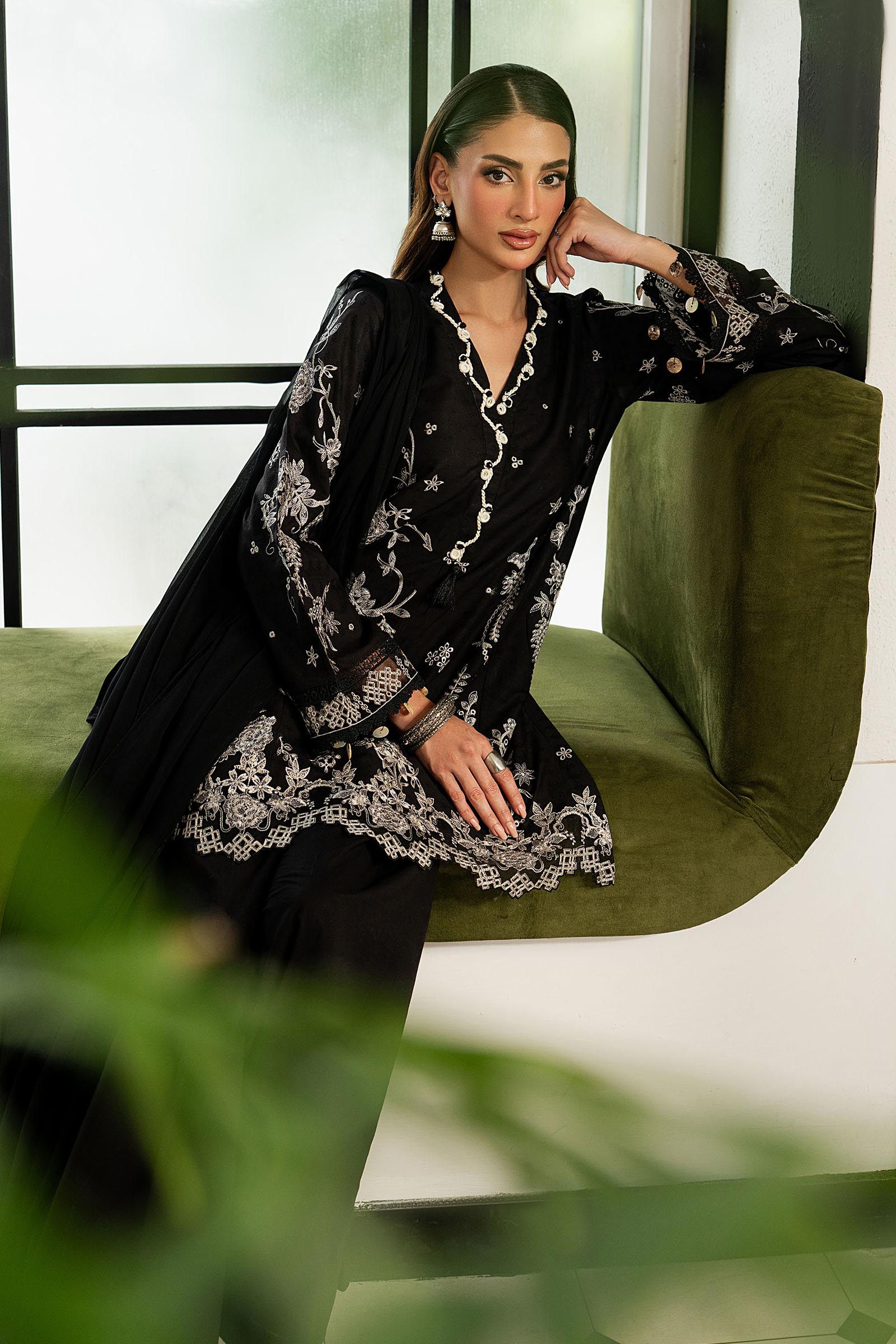 Maria B 3 Piece Embroidered Dobby Lawn Suit