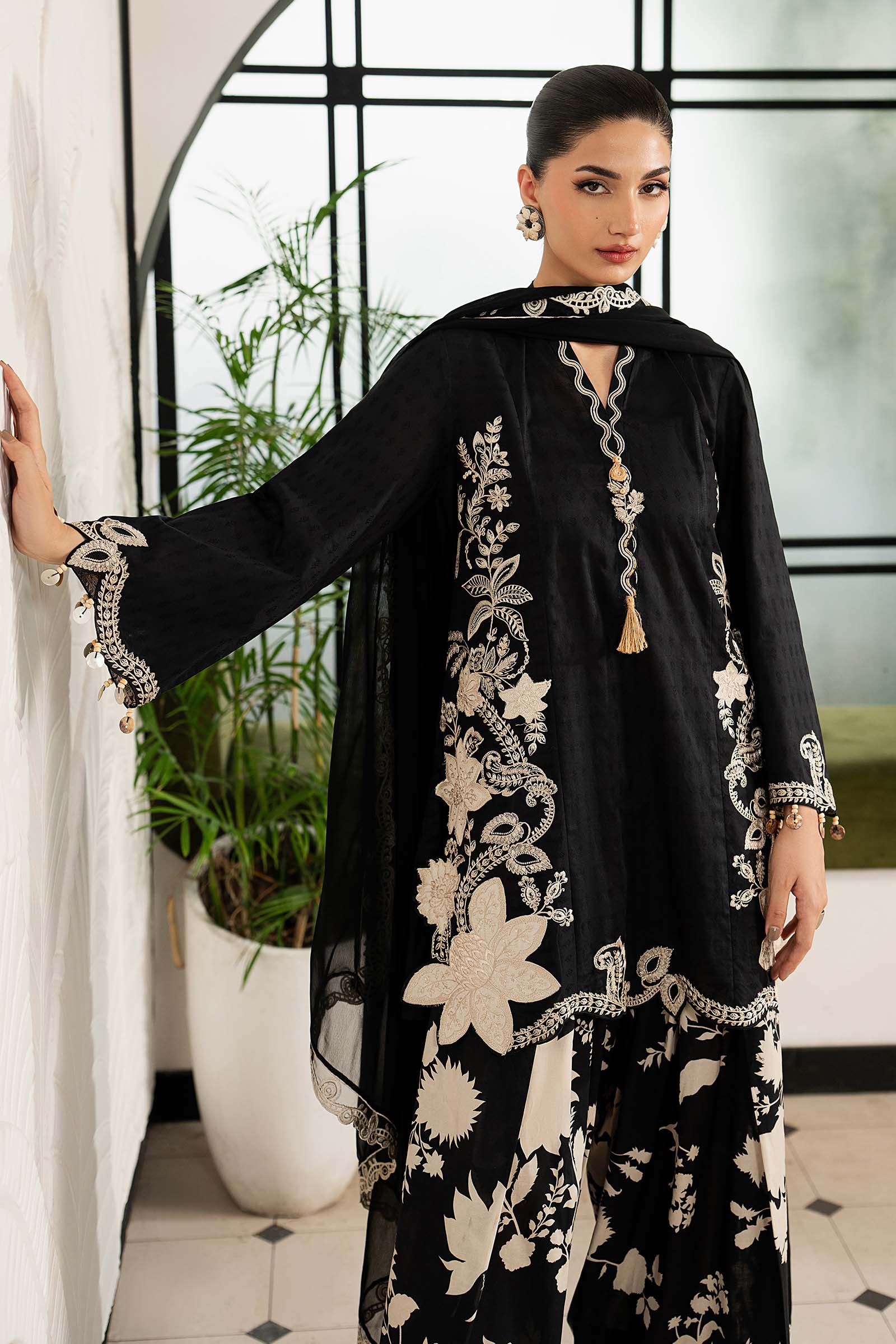 Maria B 3 Piece Embroidered Dobby Lawn Suit