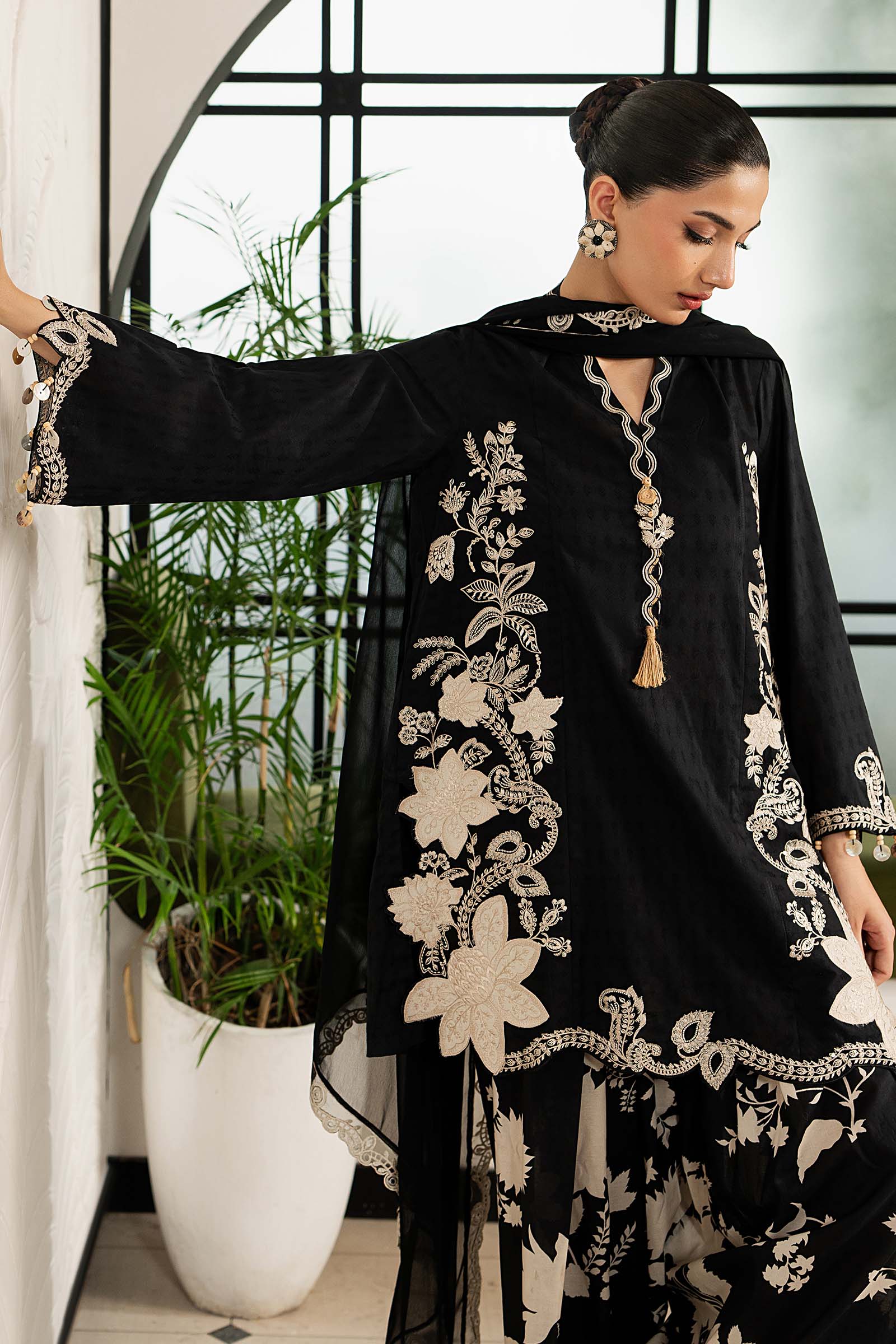 Maria B 3 Piece Embroidered Dobby Lawn Suit