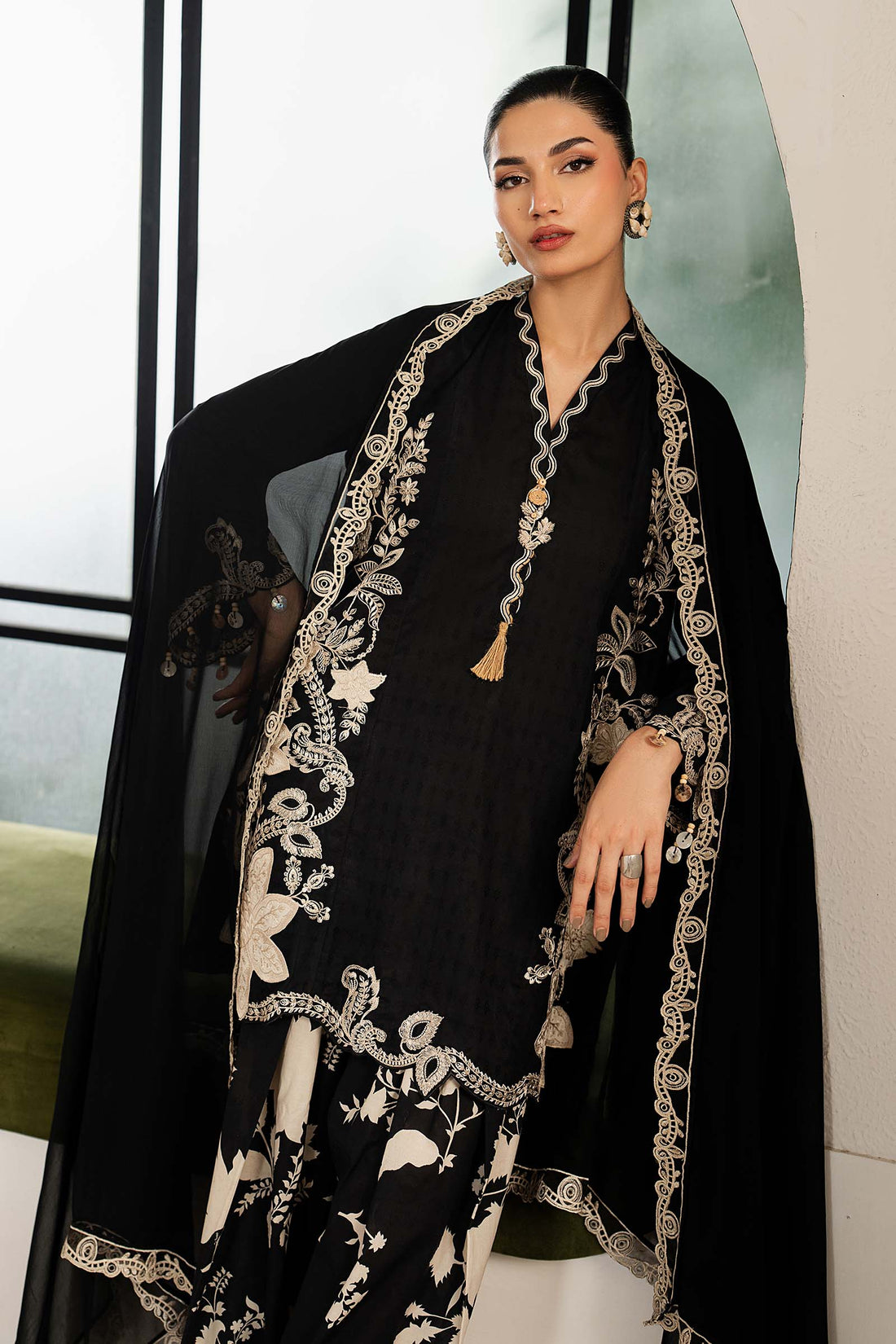 Maria B 3 Piece Embroidered Dobby Lawn Suit