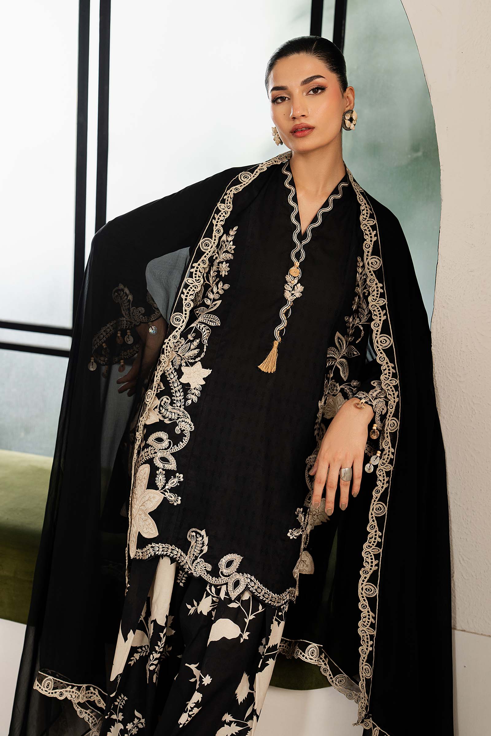 Maria B 3 Piece Embroidered Dobby Lawn Suit