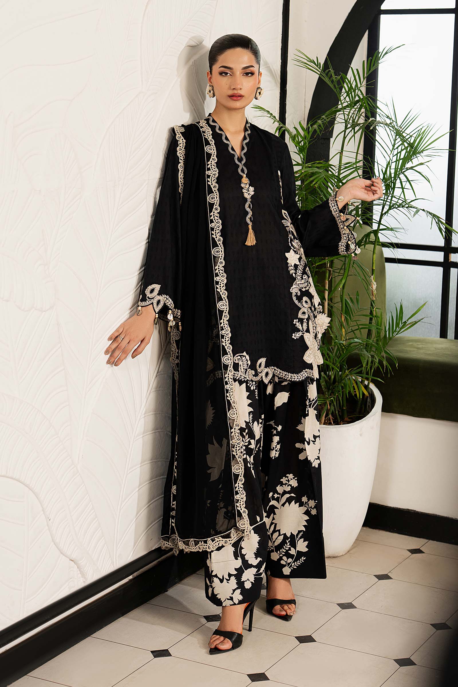 Maria B 3 Piece Embroidered Dobby Lawn Suit