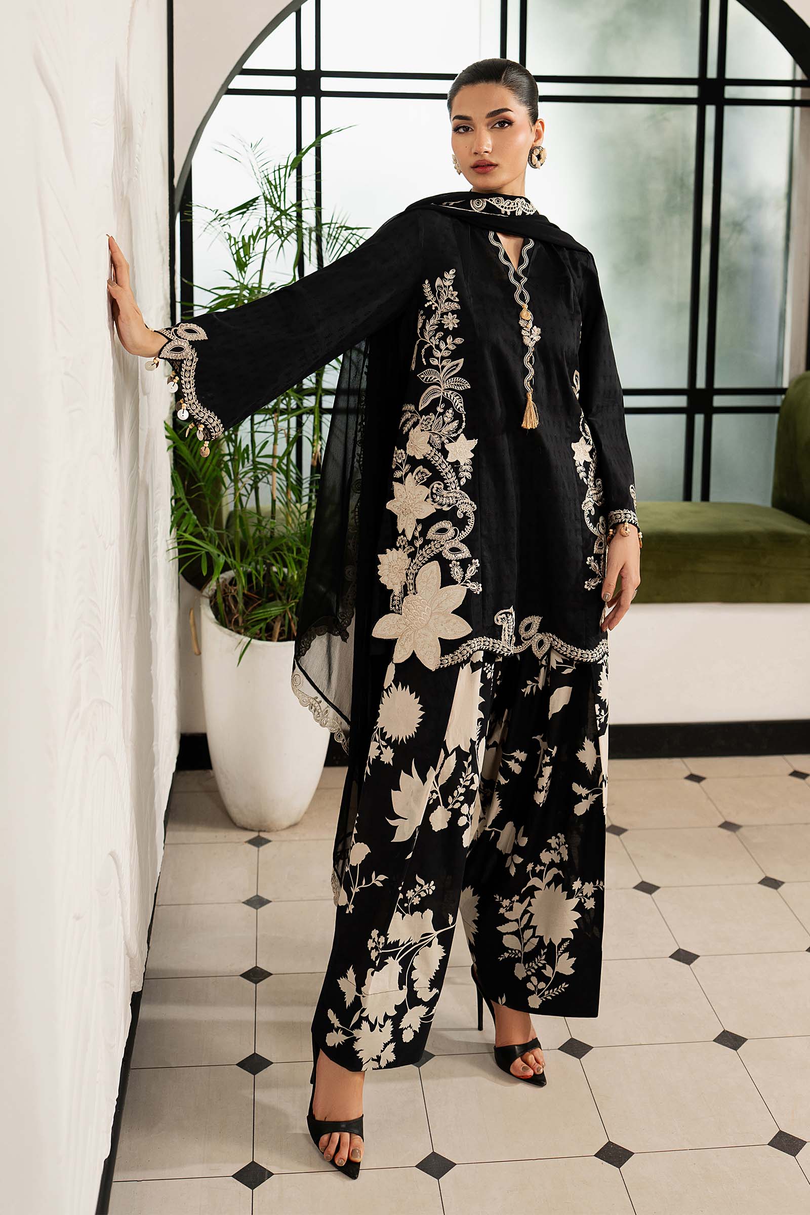 Maria B 3 Piece Embroidered Dobby Lawn Suit
