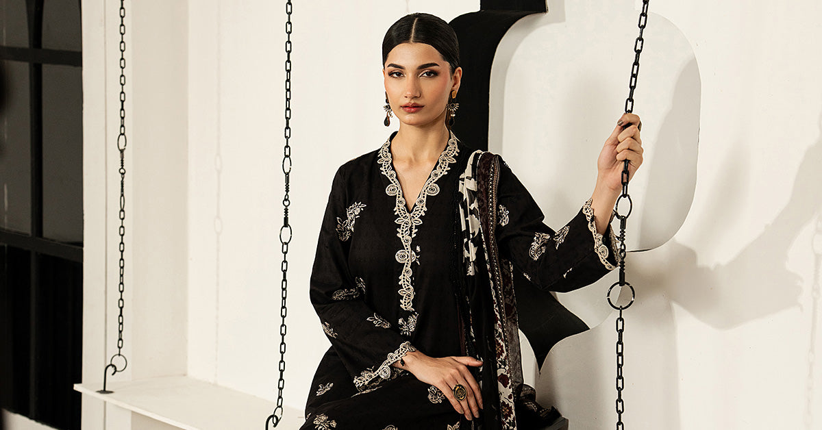 Maria B 3 Piece Embroidered Dobby Lawn Suit