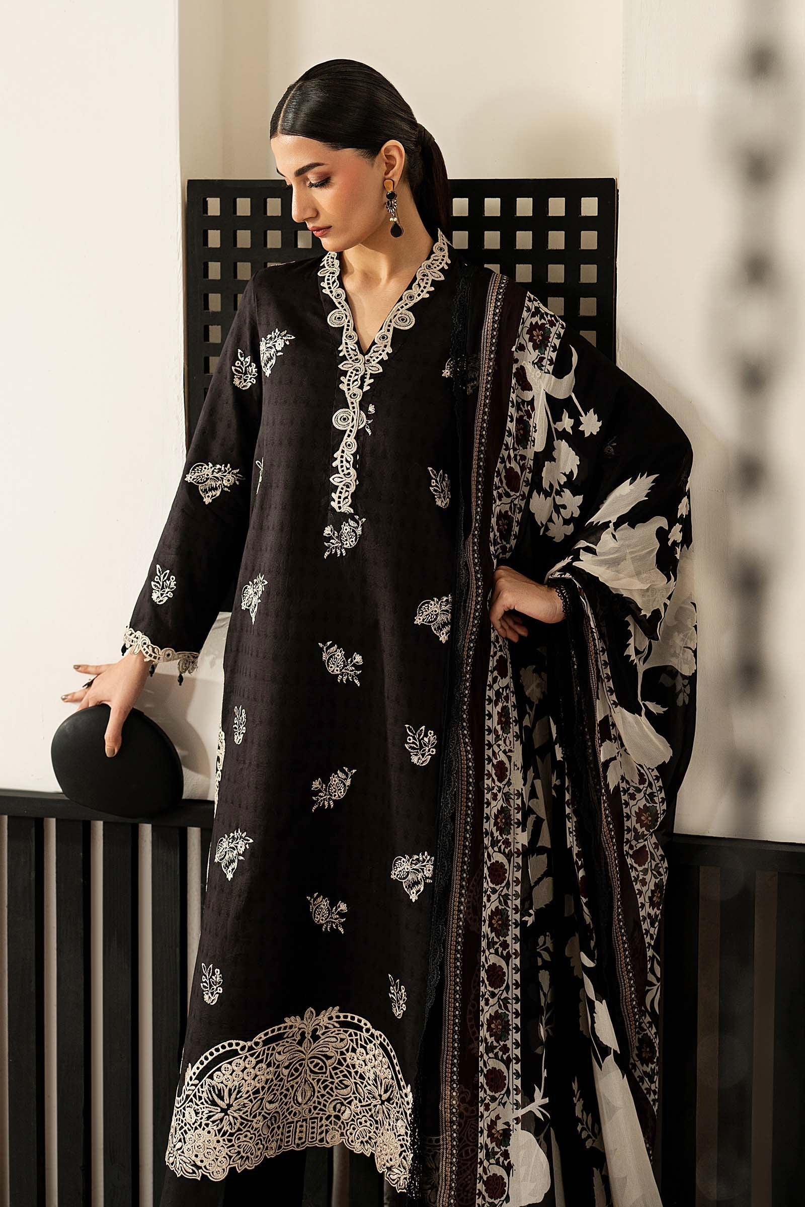 Maria B 3 Piece Embroidered Dobby Lawn Suit