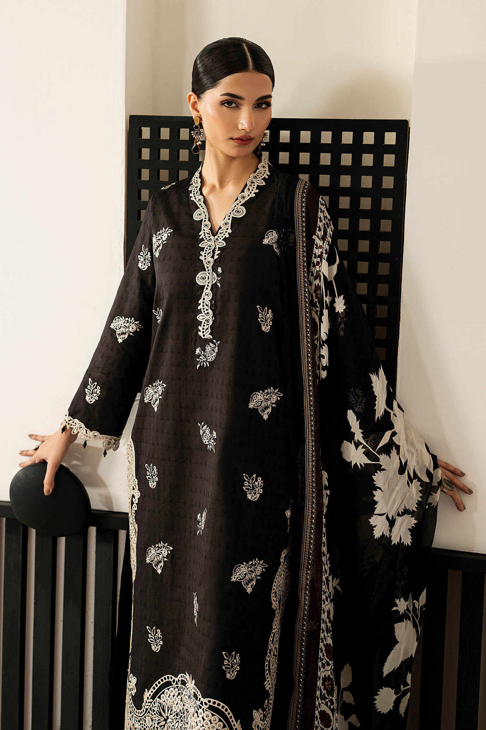 Maria B 3 Piece Embroidered Dobby Lawn Suit