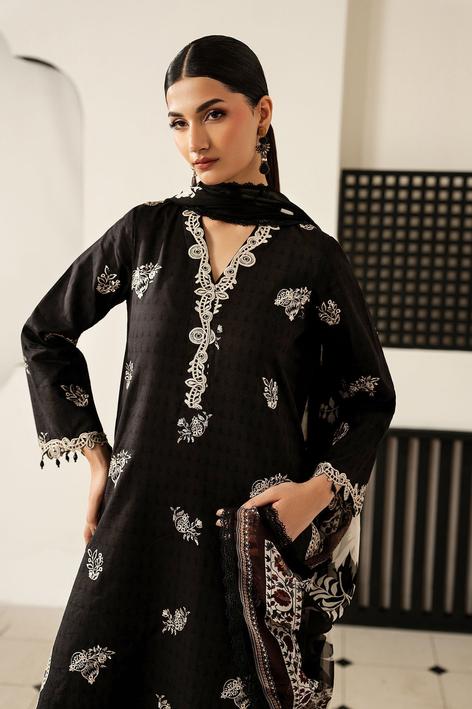 Maria B 3 Piece Embroidered Dobby Lawn Suit