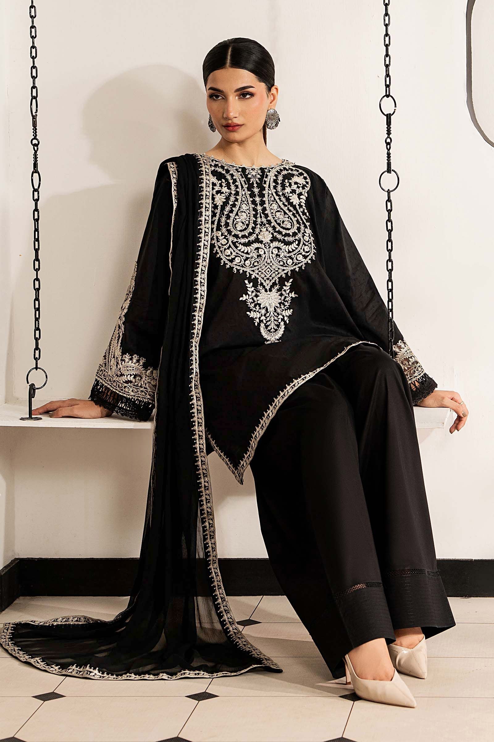 Maria B 3 Piece Embroidered Dobby Lawn Suit