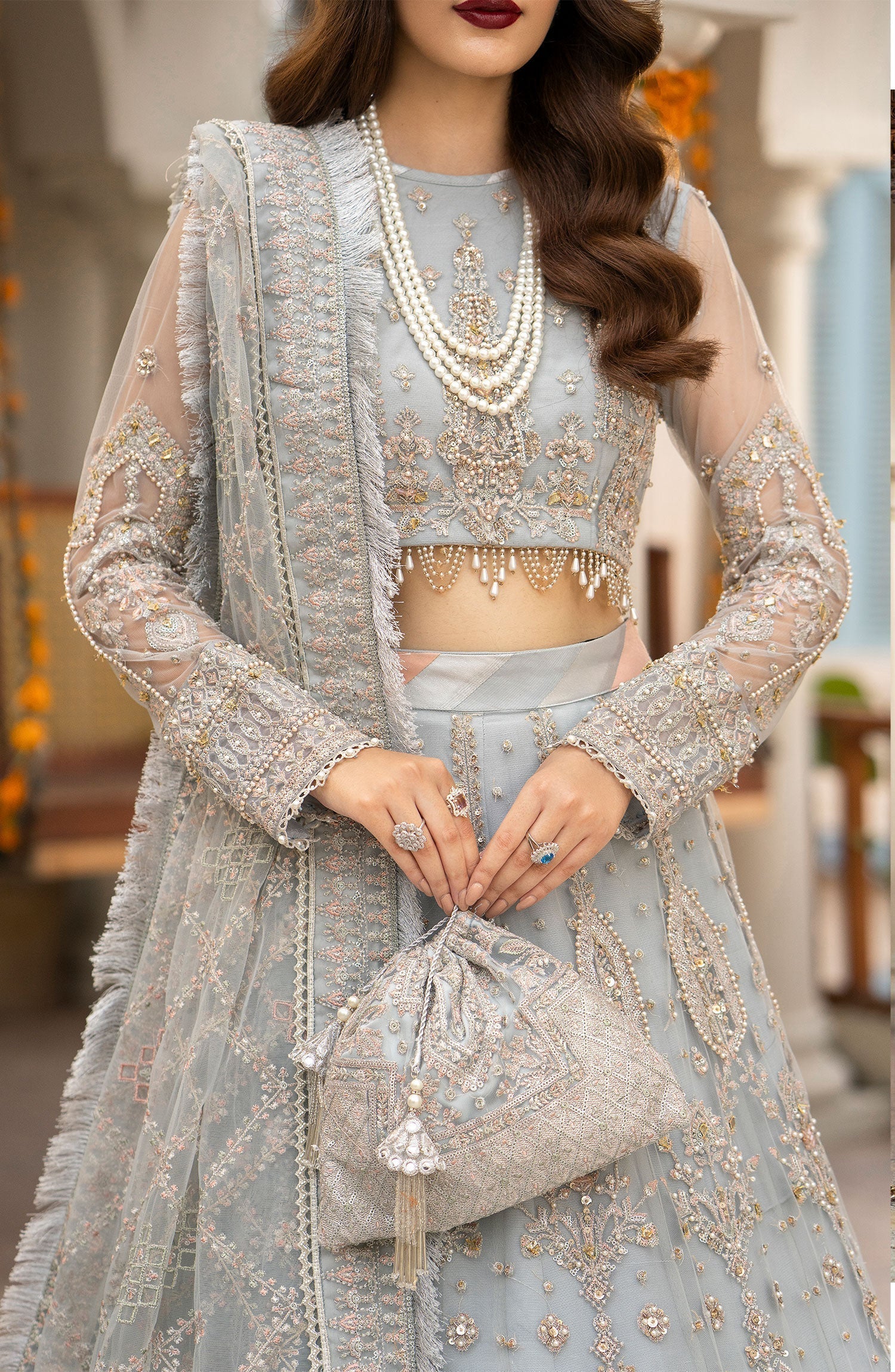Zarin by Eleshia Embroidered Net 3Pc Suit D-04 Nerisa