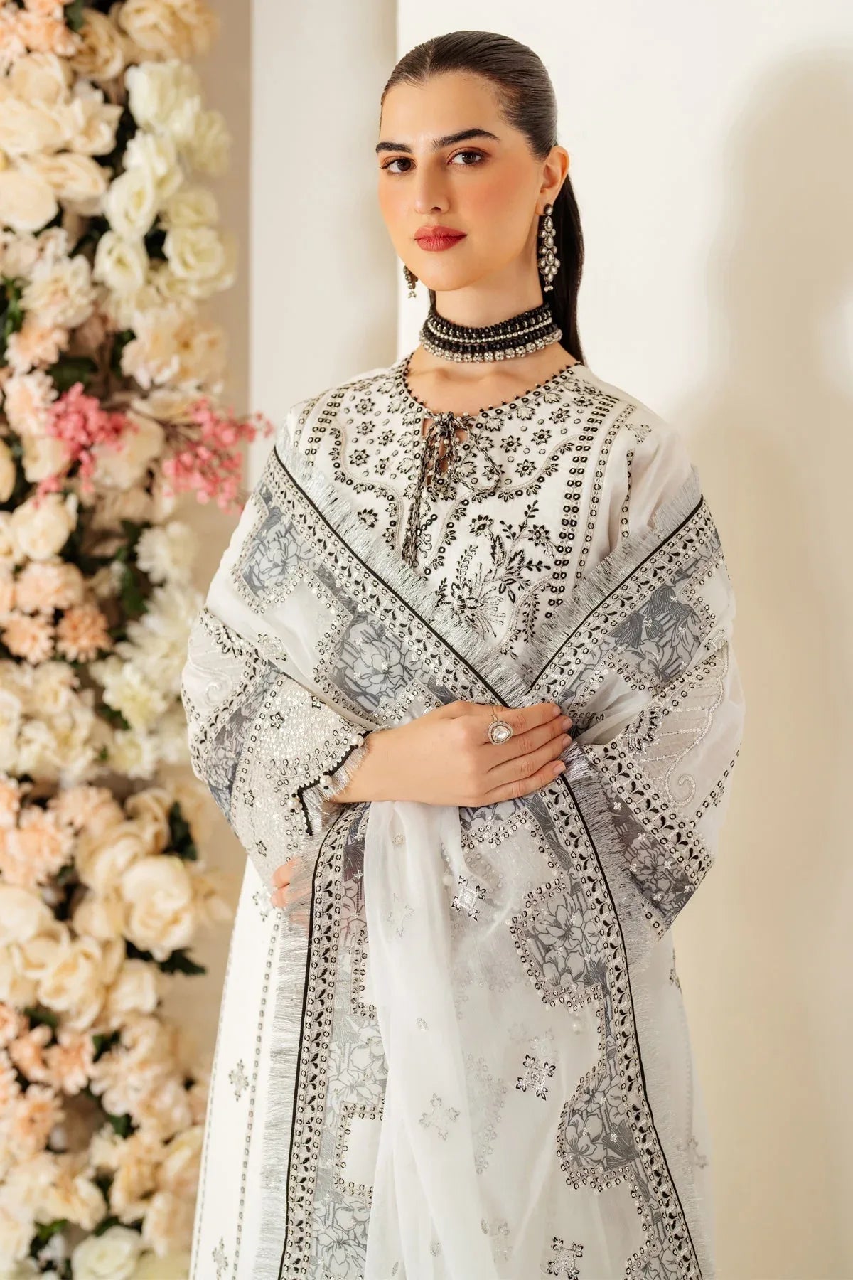 Alizeh | Luxury Raw Silk | AF-RS-04-DOVE - Rang-e-Khaas
