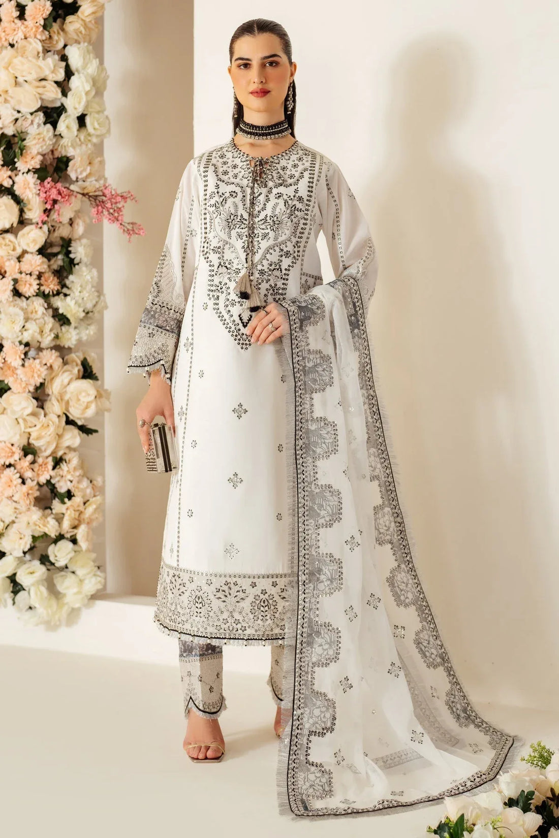 Alizeh | Luxury Raw Silk | AF-RS-04-DOVE - Rang-e-Khaas