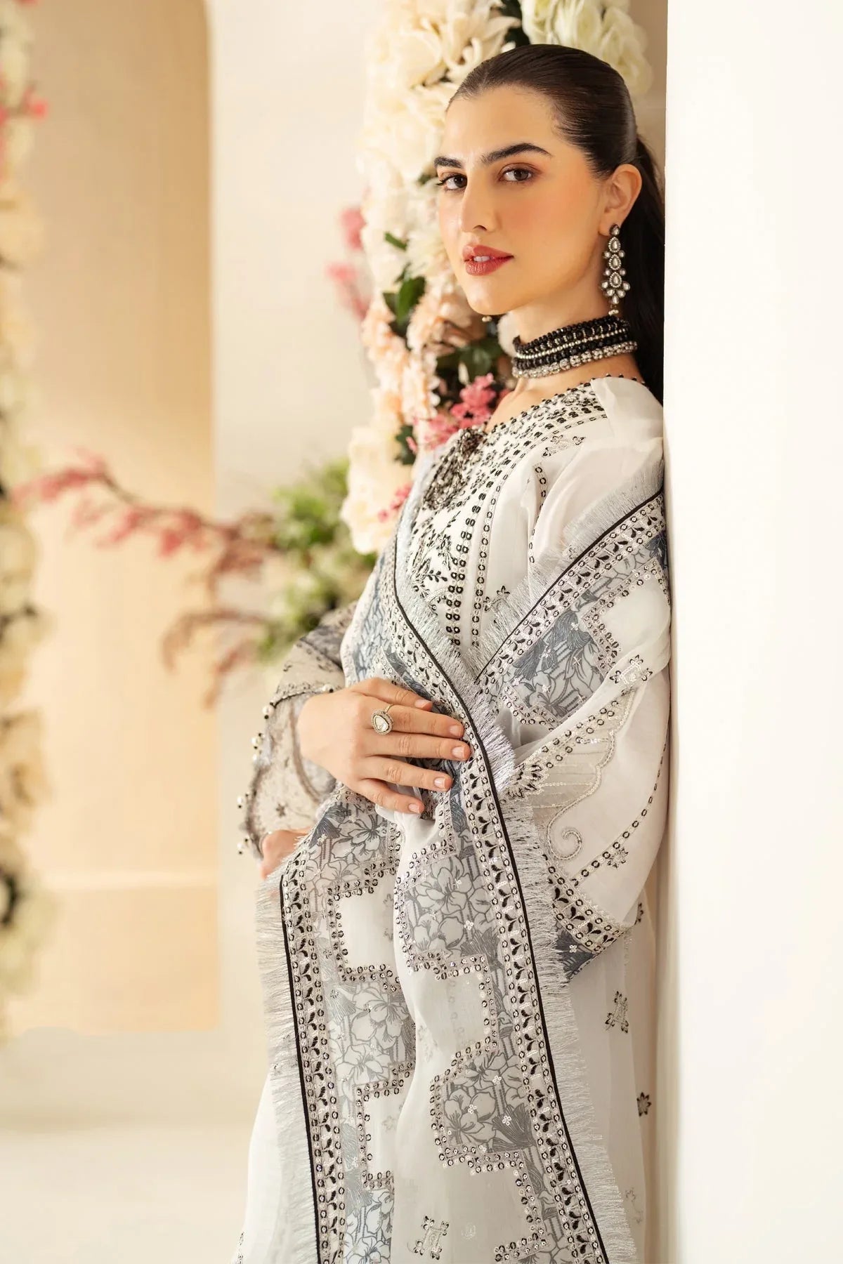 Alizeh | Luxury Raw Silk | AF-RS-04-DOVE - Rang-e-Khaas