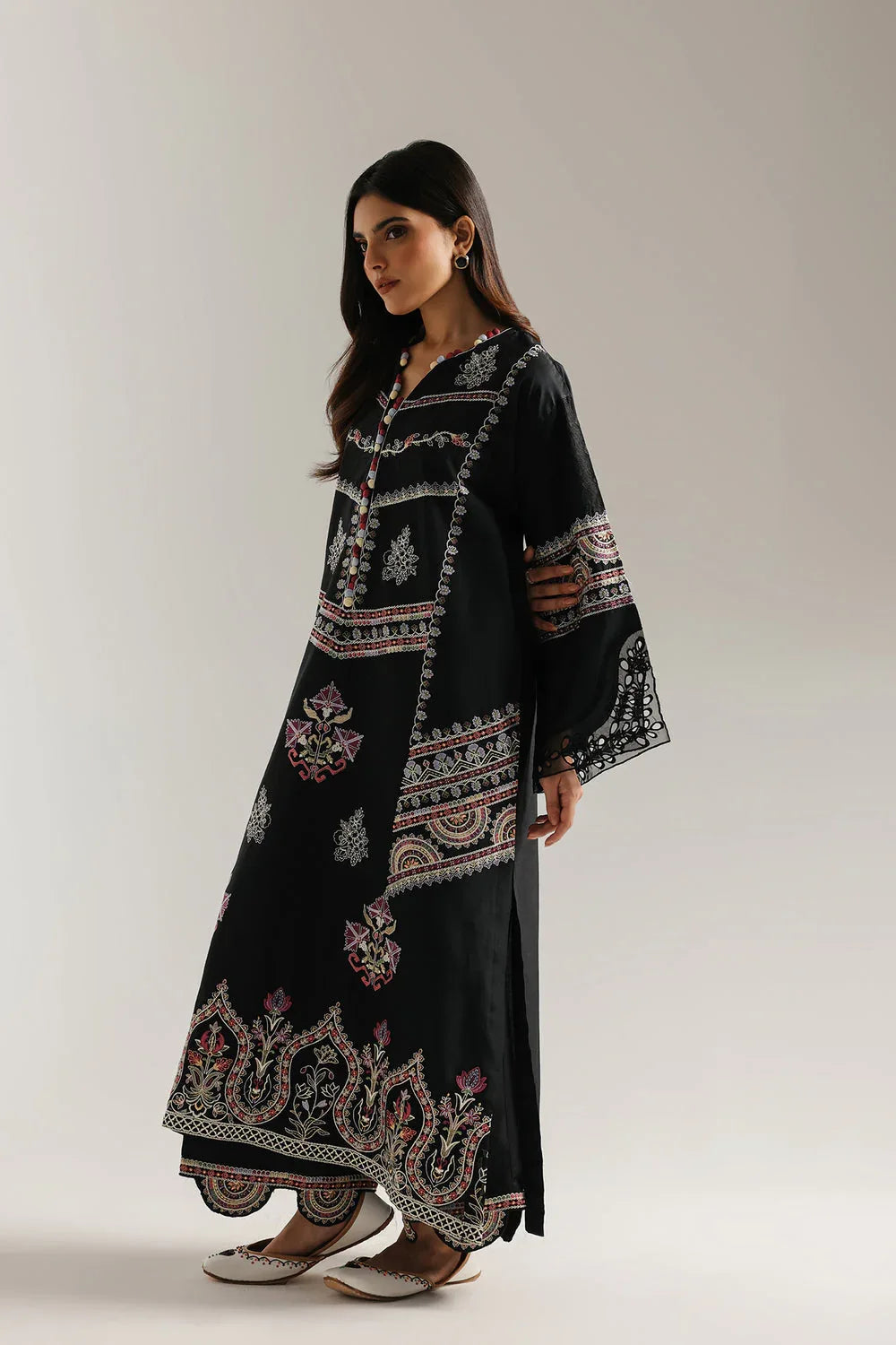 Ethnic | Rozana Collection 25 | Embroidered Dress 18A - Rang-e-Khaas