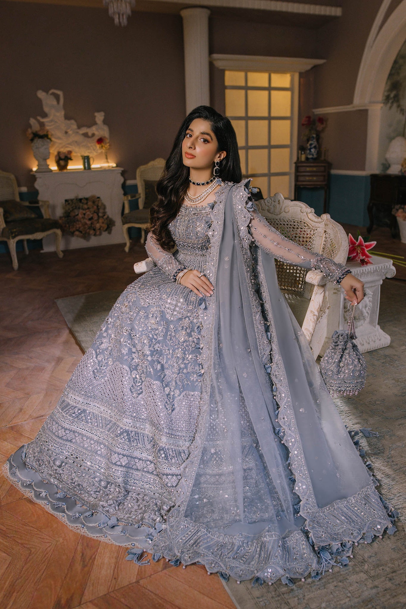 ELAN Wedding Festive Embroidered Organza 3Pc Suit EC2-23-06