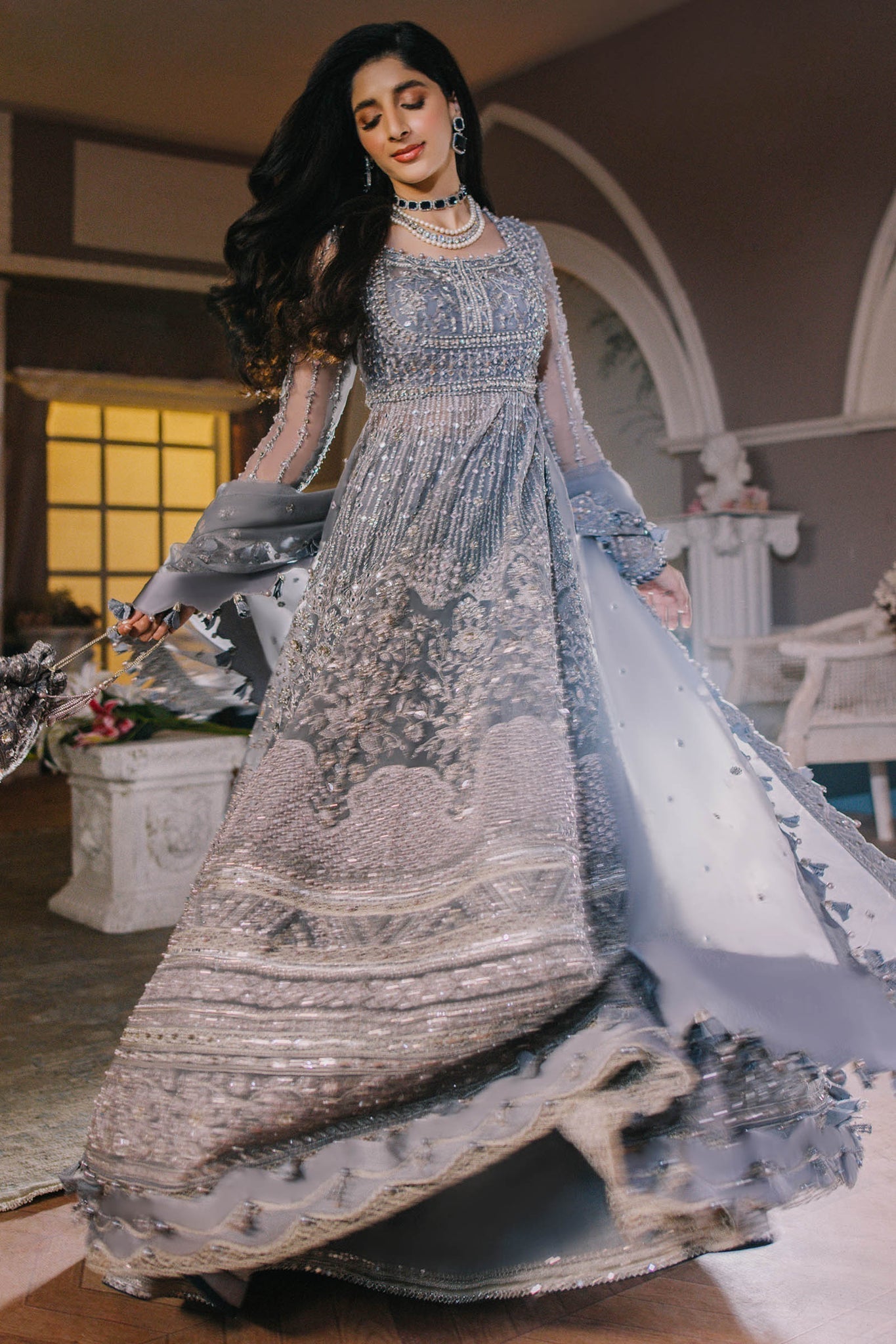 ELAN Wedding Festive Embroidered Organza 3Pc Suit EC2-23-06