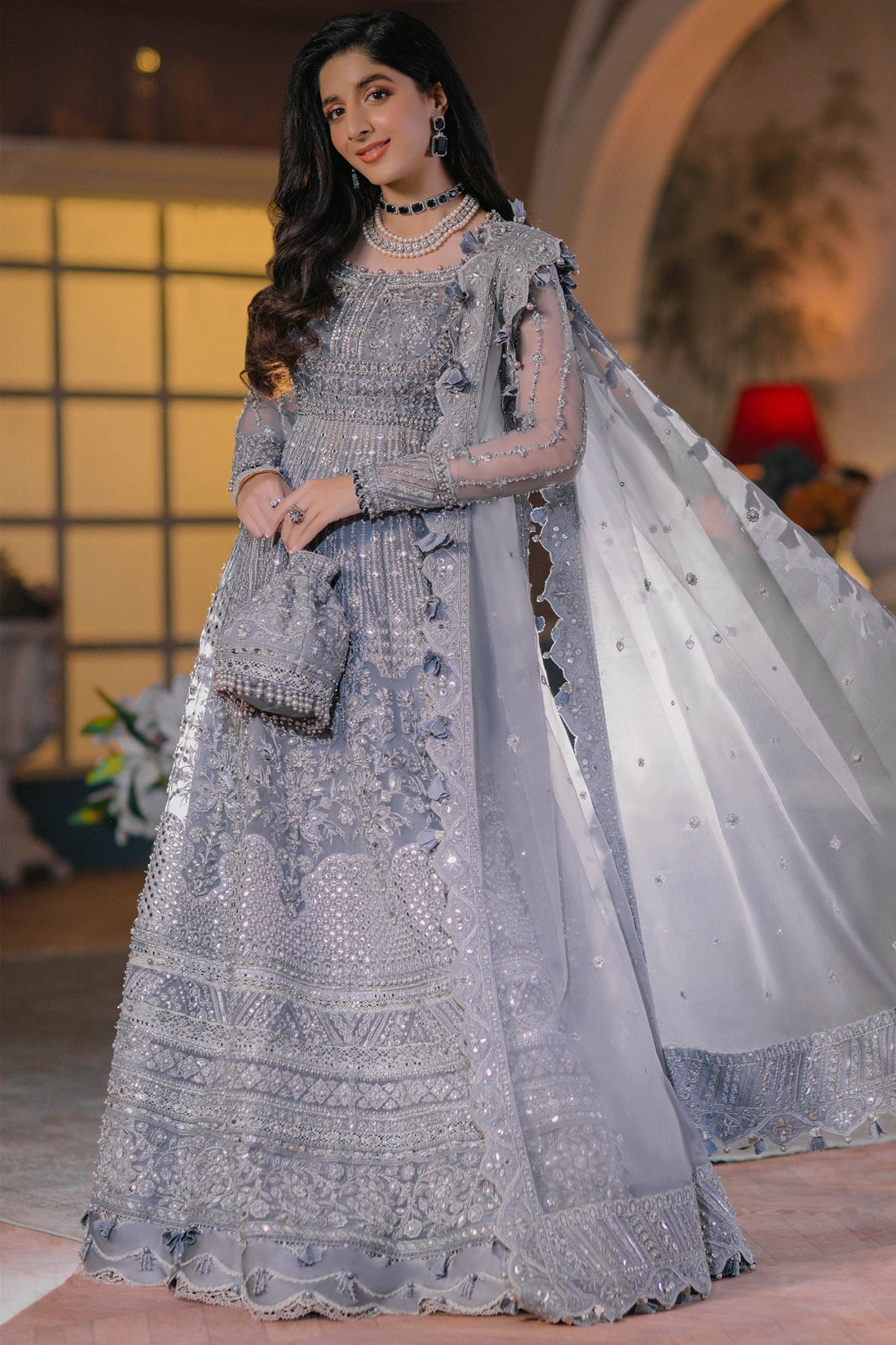 ELAN Wedding Festive Embroidered Organza 3Pc Suit EC2-23-06