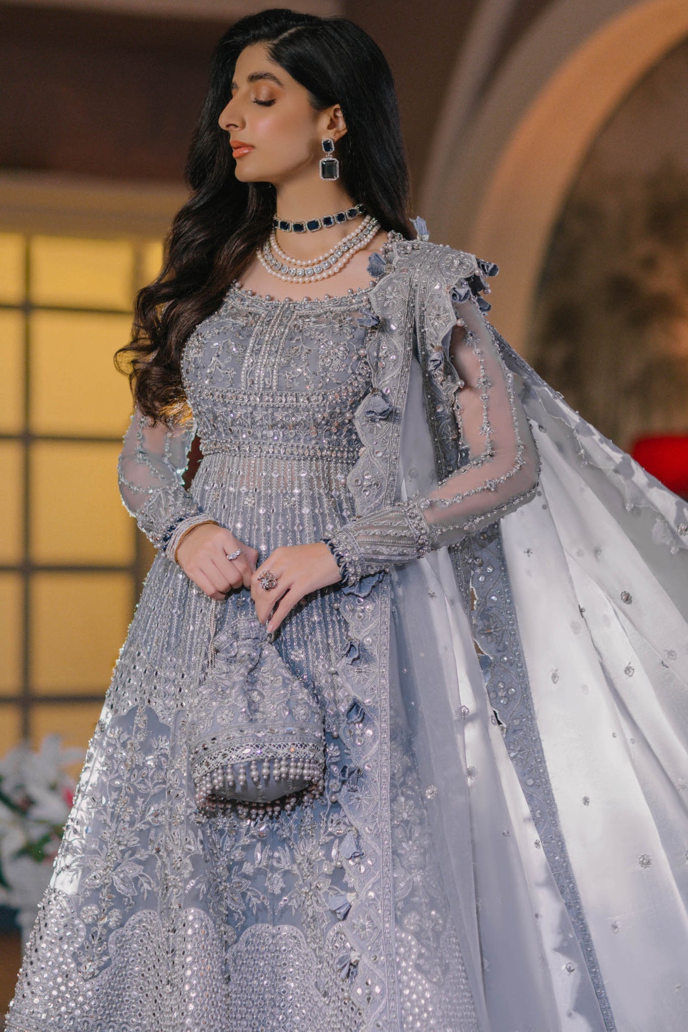 ELAN Wedding Festive Embroidered Organza 3Pc Suit EC2-23-06