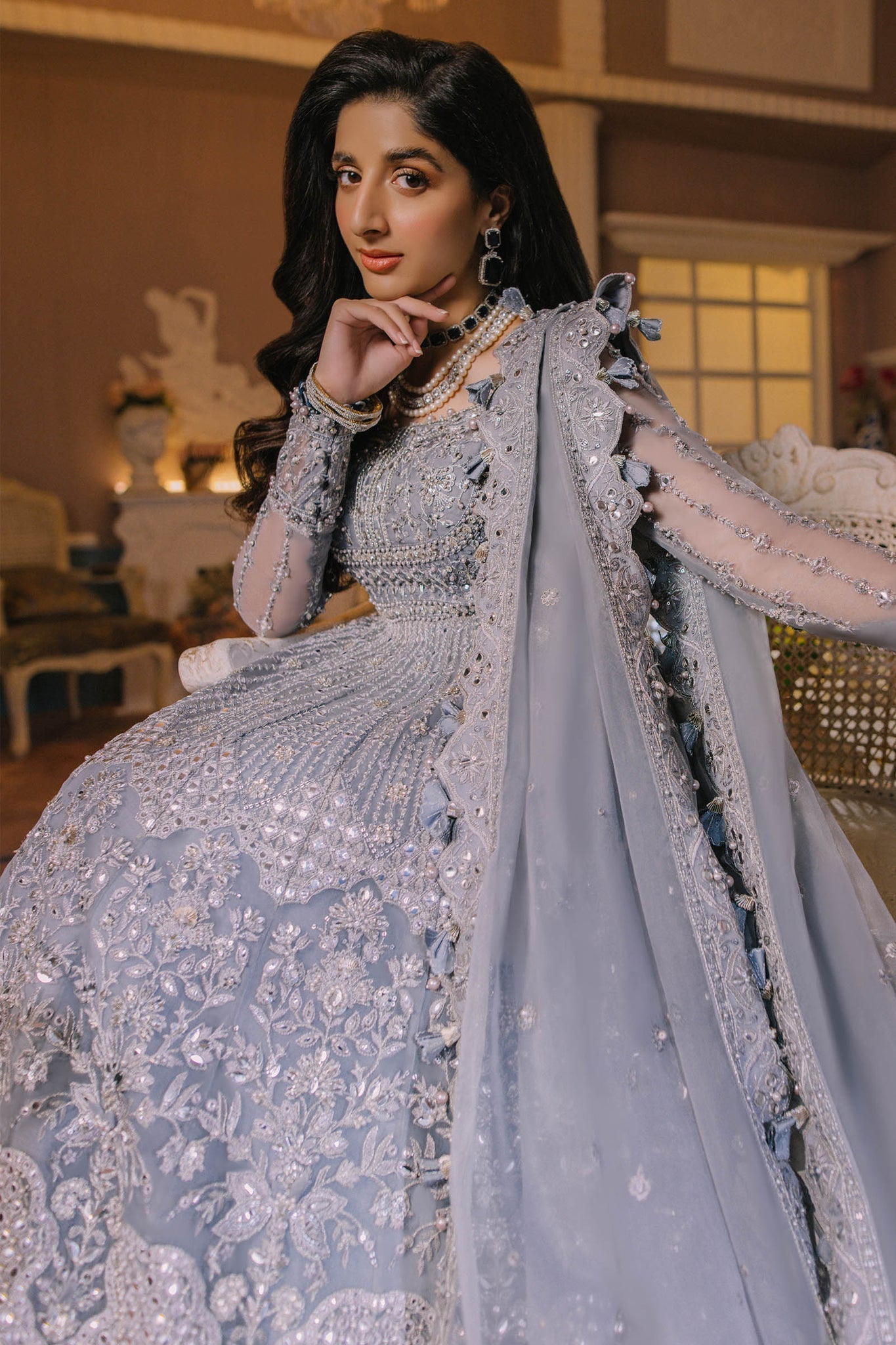 ELAN Wedding Festive Embroidered Organza 3Pc Suit EC2-23-06