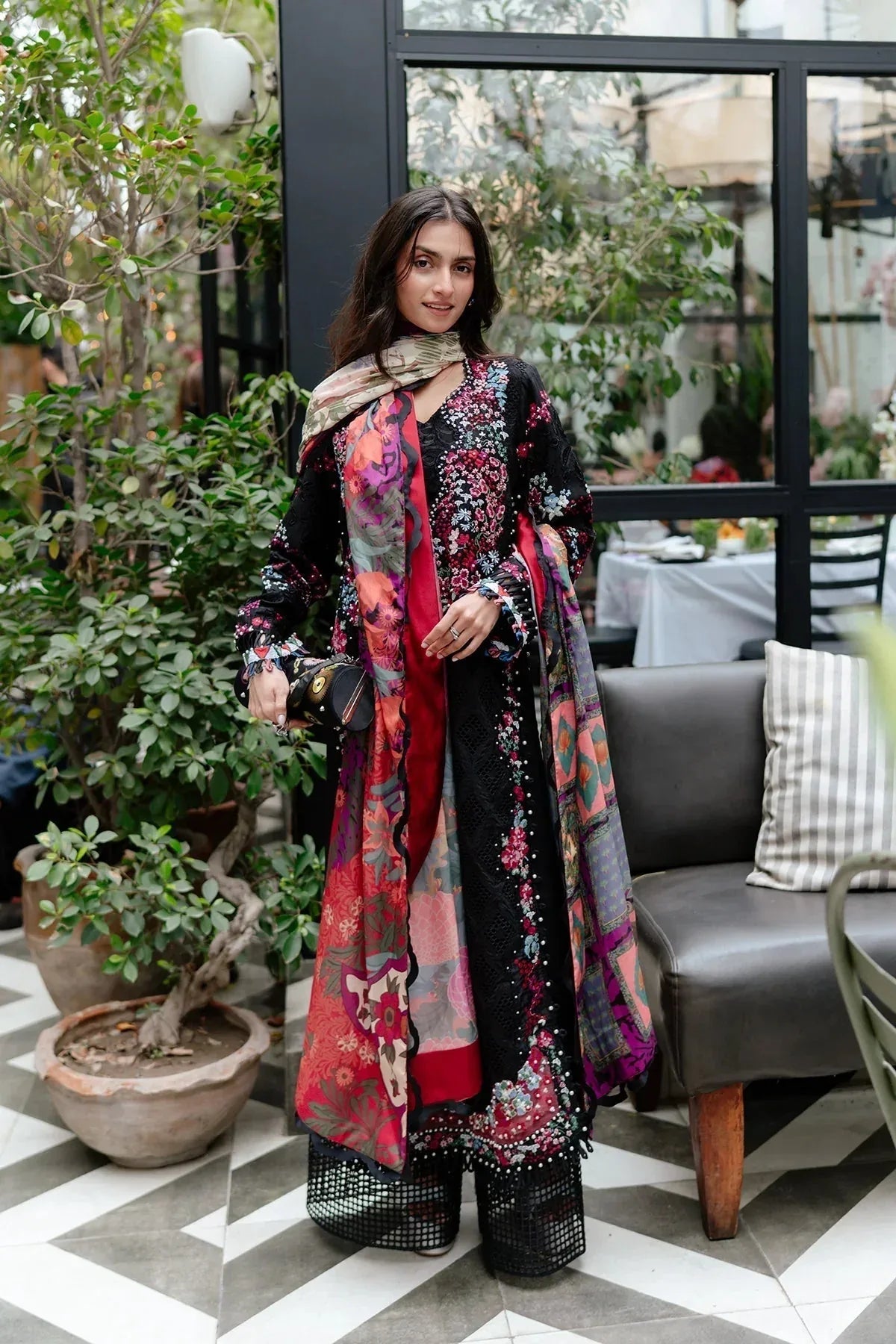 Afrozeh | Luxury Embroidered & Printed Lawn | Elva - Rang-e-Khaas