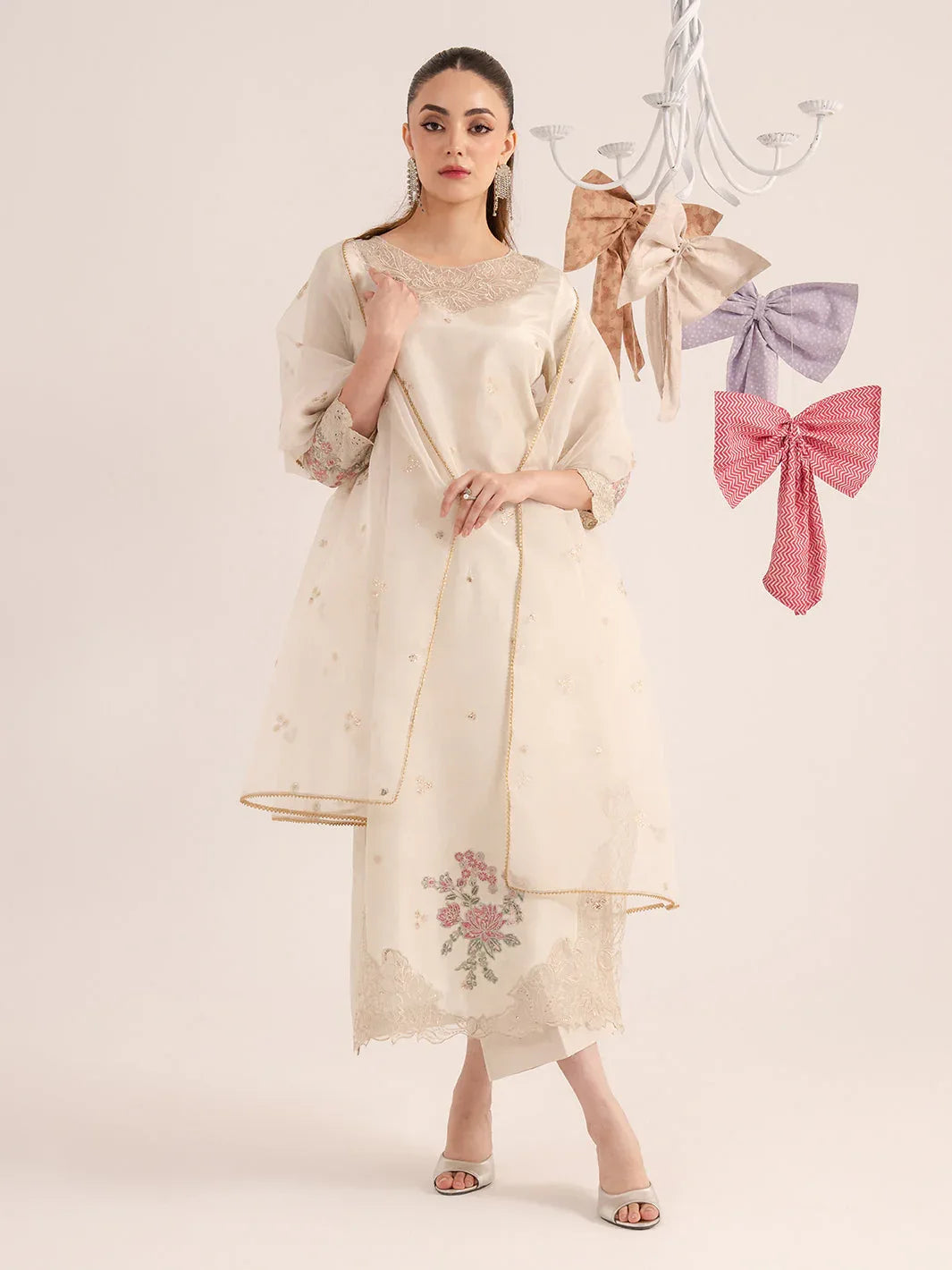 Izel | The Silk Chapter | Ecru - Rang-e-Khaas