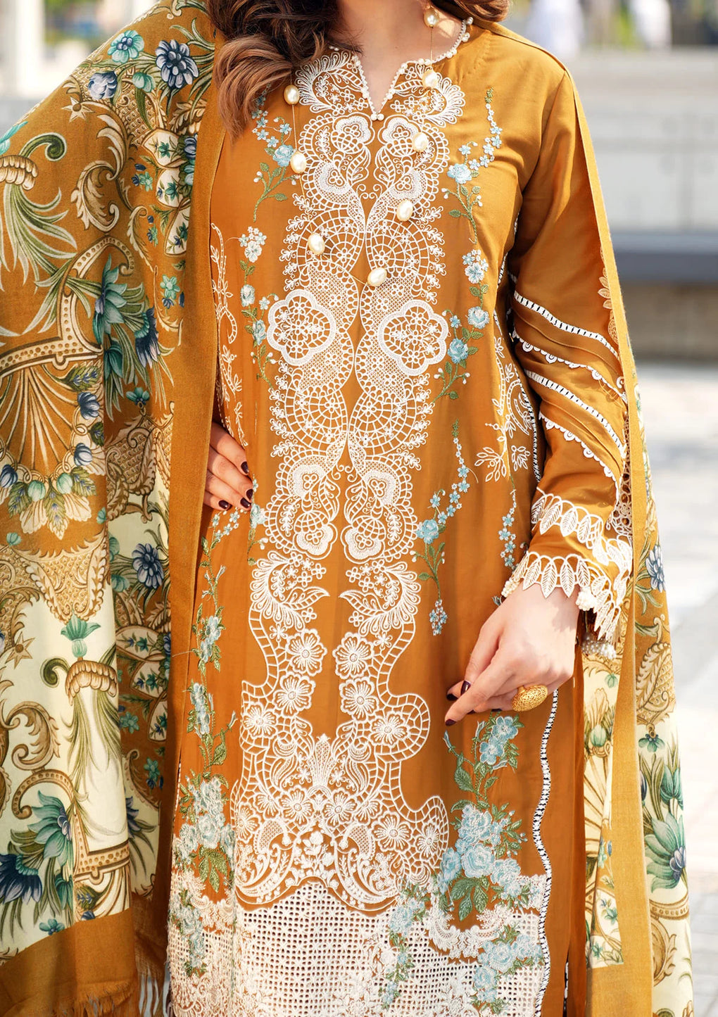 Elaf Premium | Winter Pashmina Shawl Collection | EPW-3A Sunkissed Meadows
