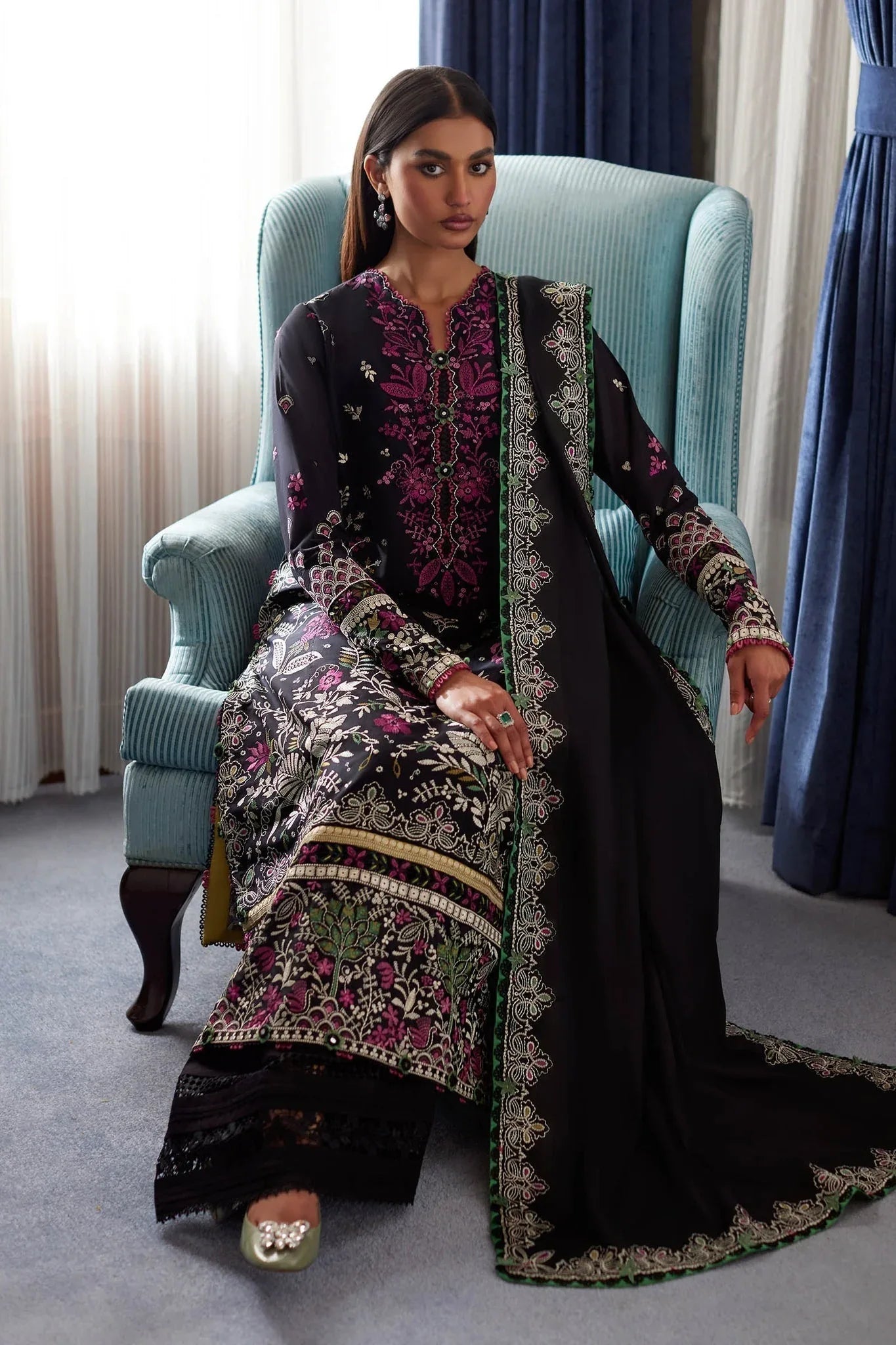 Elan | Lawn24 |QISTINA (EL24-03 B) - Rang-e-Khaas