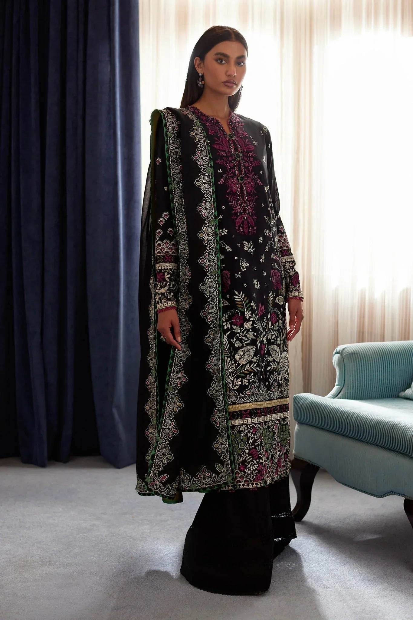 Elan | Lawn24 |QISTINA (EL24-03 B) - Rang-e-Khaas