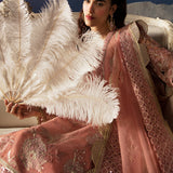 Afrozeh La Fuchsia Embroidered Organza 3Pc Suit - Elea