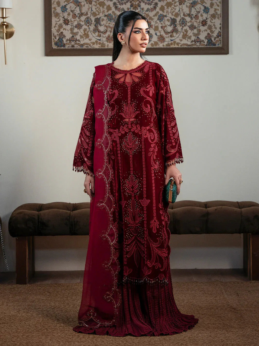 Faiza Faisal | Solene Luxury Velvets | ROUGE - Rang-e-Khaas