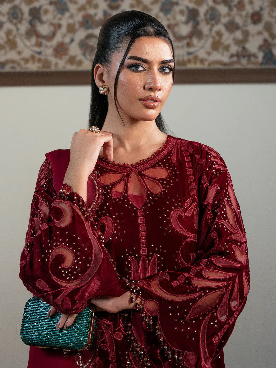 Faiza Faisal | Solene Luxury Velvets | ROUGE - Rang-e-Khaas