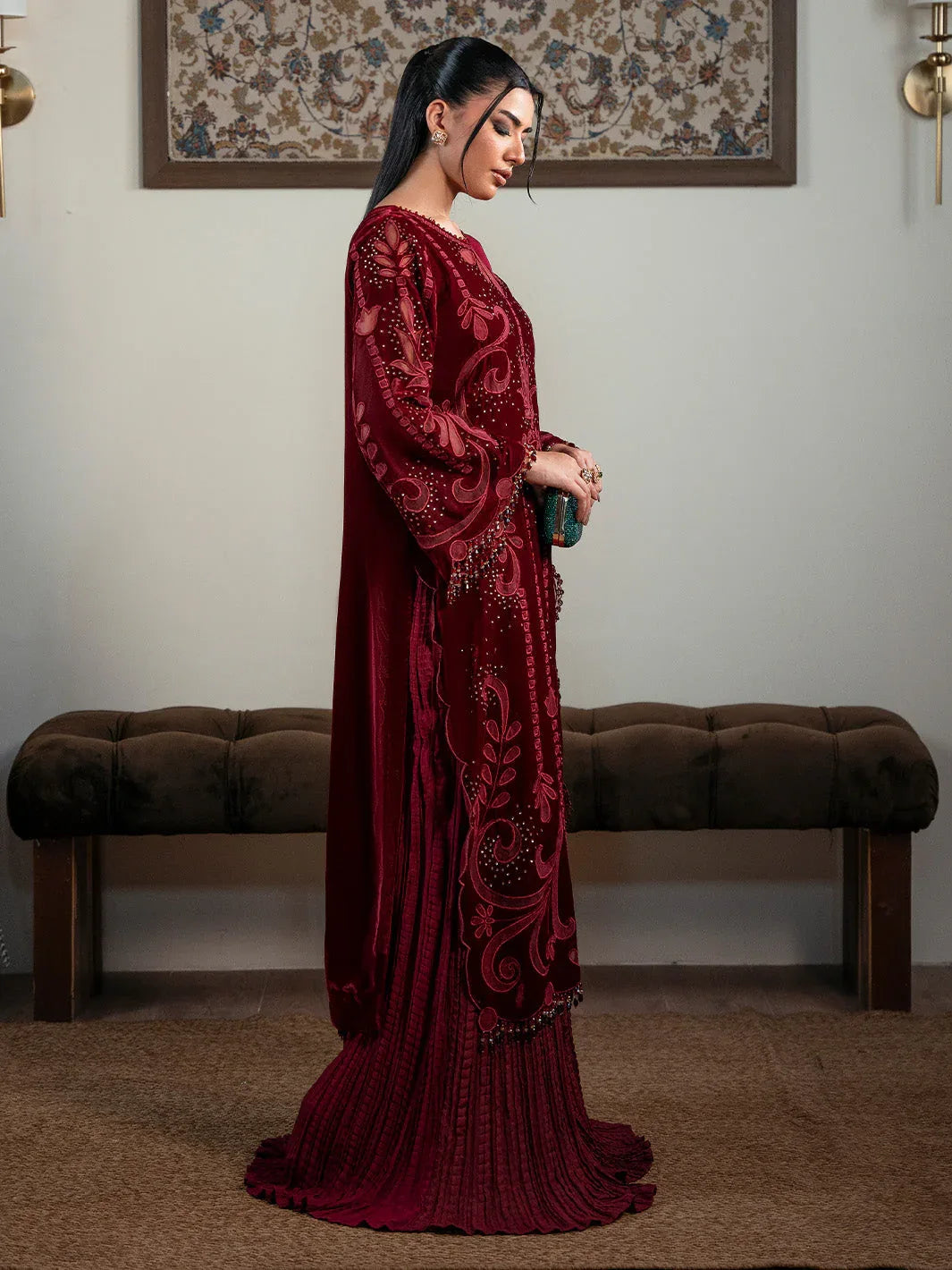 Faiza Faisal | Solene Luxury Velvets | ROUGE - Rang-e-Khaas