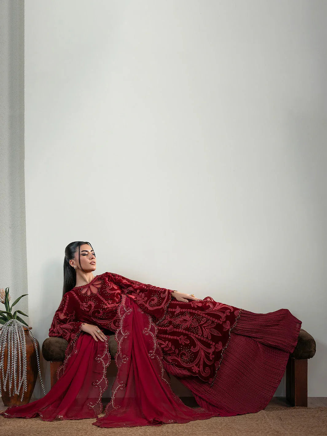 Faiza Faisal | Solene Luxury Velvets | ROUGE - Rang-e-Khaas