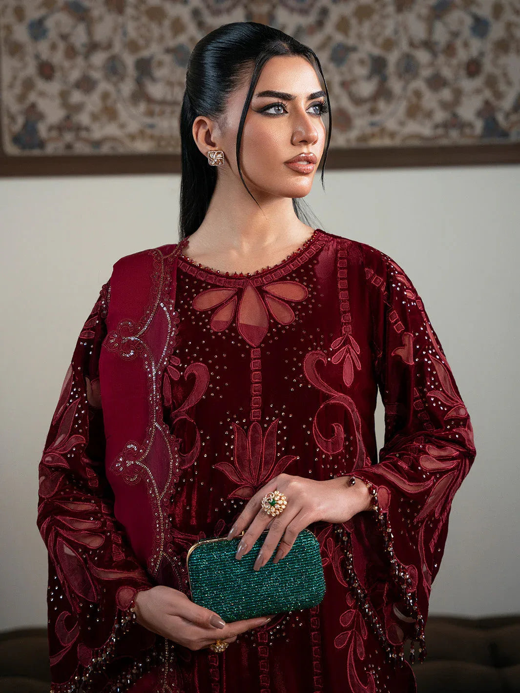 Faiza Faisal | Solene Luxury Velvets | ROUGE - Rang-e-Khaas