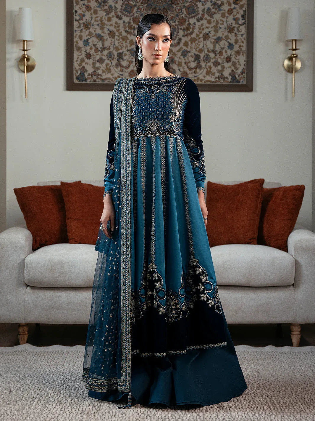 Faiza Faisal | Solene Luxury Velvets |CELESTINE - Rang-e-Khaas