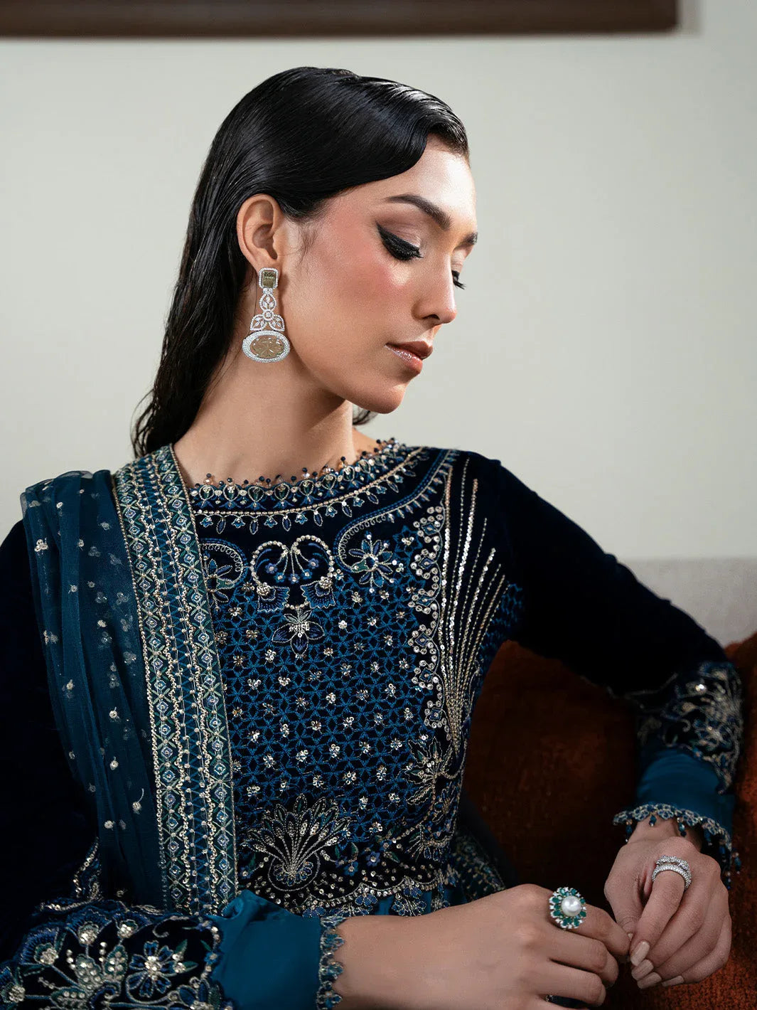 Faiza Faisal | Solene Luxury Velvets |CELESTINE - Rang-e-Khaas