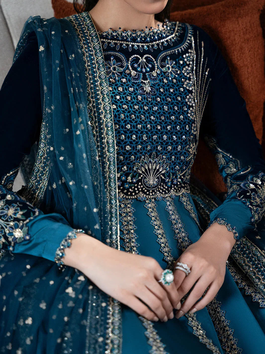 Faiza Faisal | Solene Luxury Velvets | CELESTINE - Rang-e-Khaas