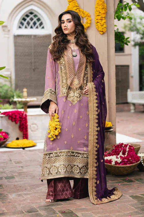 Maryum N Maria | Gulnaar Formals | 3 Piece Embroidered Chiffon KAMILLA - FSU5654 - Rang-e-Khaas