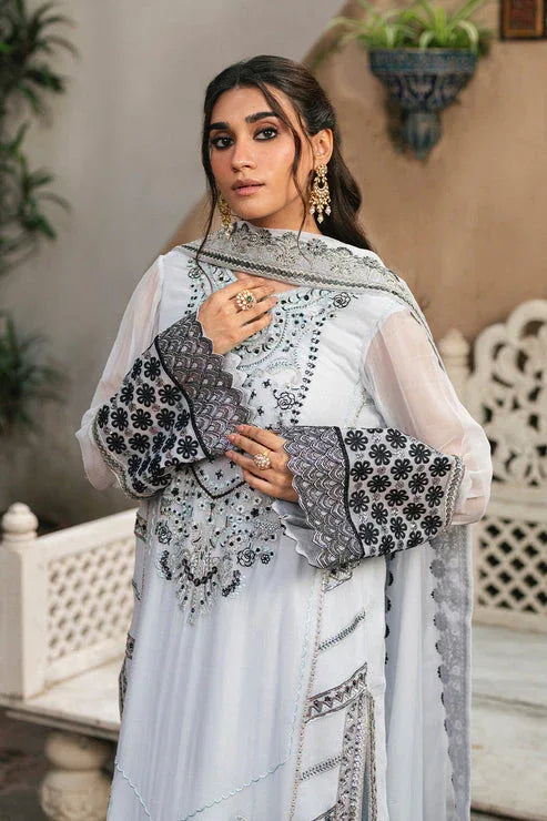 Maryum N Maria | Gulnaar Formals | 3 Piece Embroidered Chiffon LILIYA - FSU5657 - Rang-e-Khaas