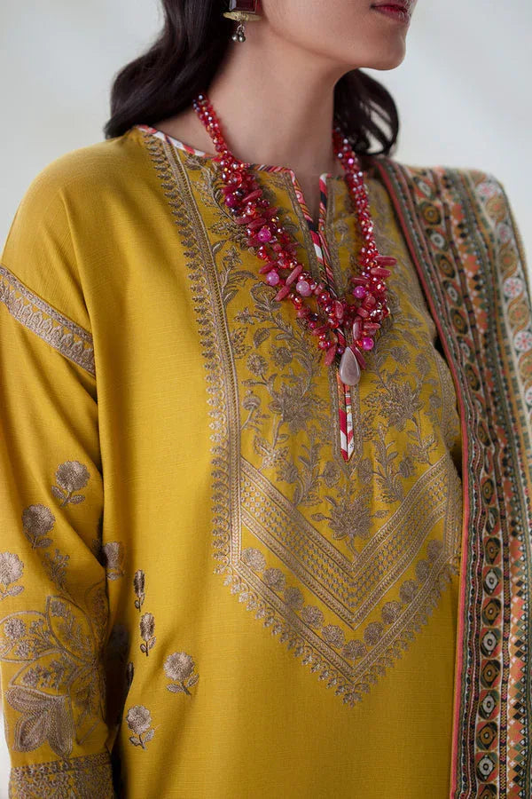 Maryum N Maria | Noore Winters 25 | 3 Piece Embroidered Khaddar APANA - FSU5671 - Rang-e-Khaas
