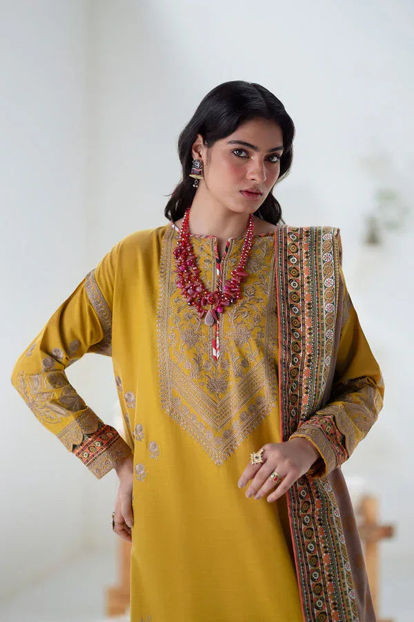 Maryum N Maria | Noore Winters 25 | 3 Piece Embroidered Khaddar APANA - FSU5671 - Rang-e-Khaas
